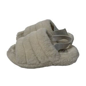 Ugg Fluff Yeah Off White Sherpa Platform Slippers
